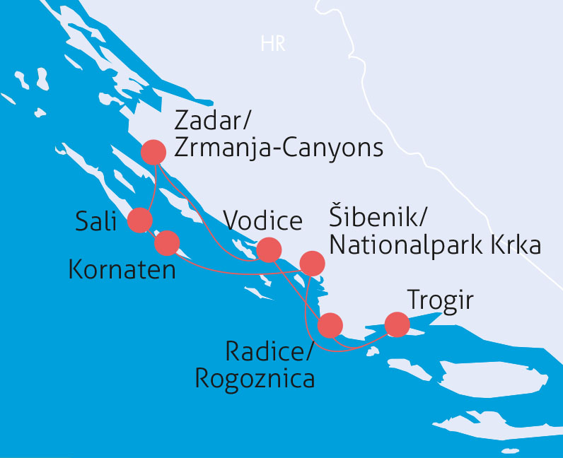 Dalmatiens magische Küste Route
