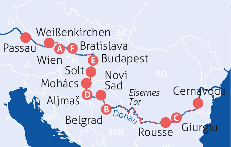 Acht-Länder-Kreuzfahrt 5⯌ nickoVISION  Route
