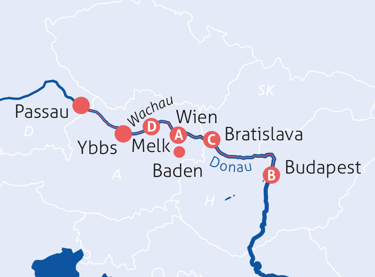 Flusskreuzfahrt Donauwalzer nickoVISION Route